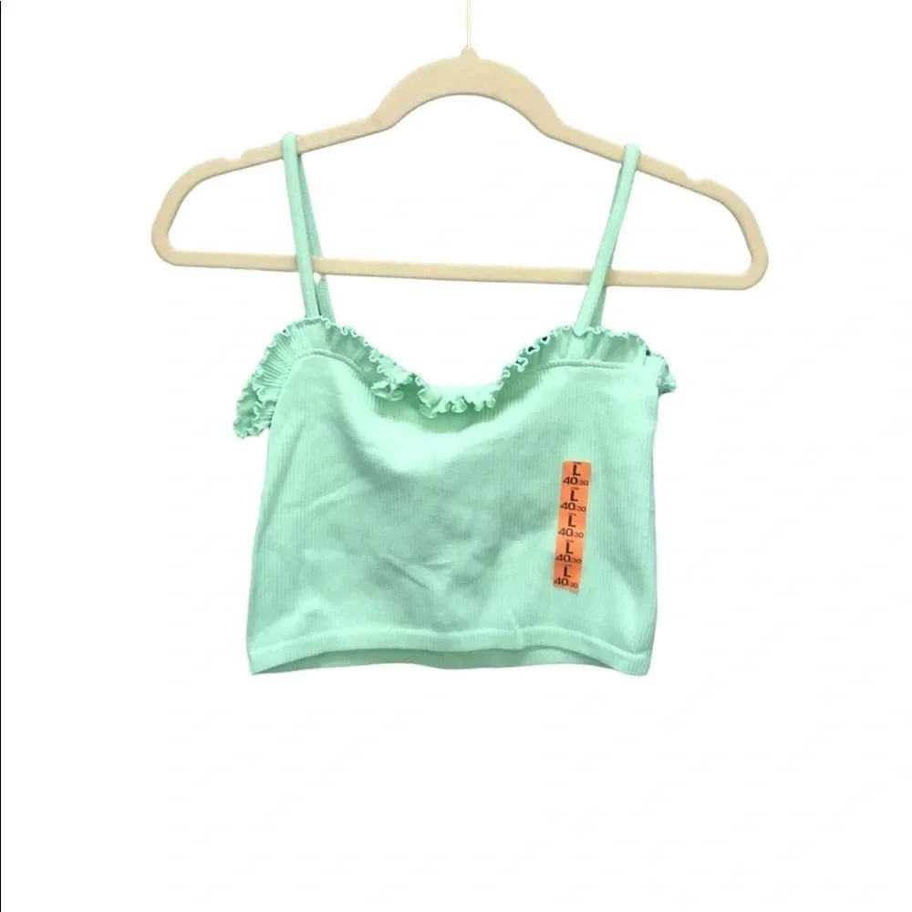 NWT ZARA RUFFLE TOP CROPPED TANK